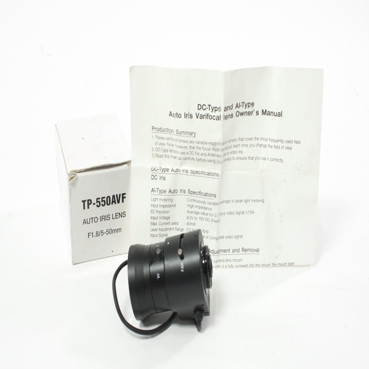 Telpix AU TP550AVF Auto Iris Vari-Focal 5-50mm CCTV Security Camera Lens