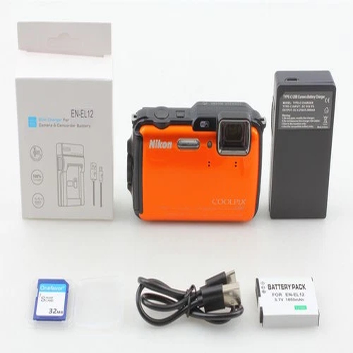 [Exc+5] Nikon COOLPIX AW120 16.0MP Waterproof Digital Camera Orange From JAPAN