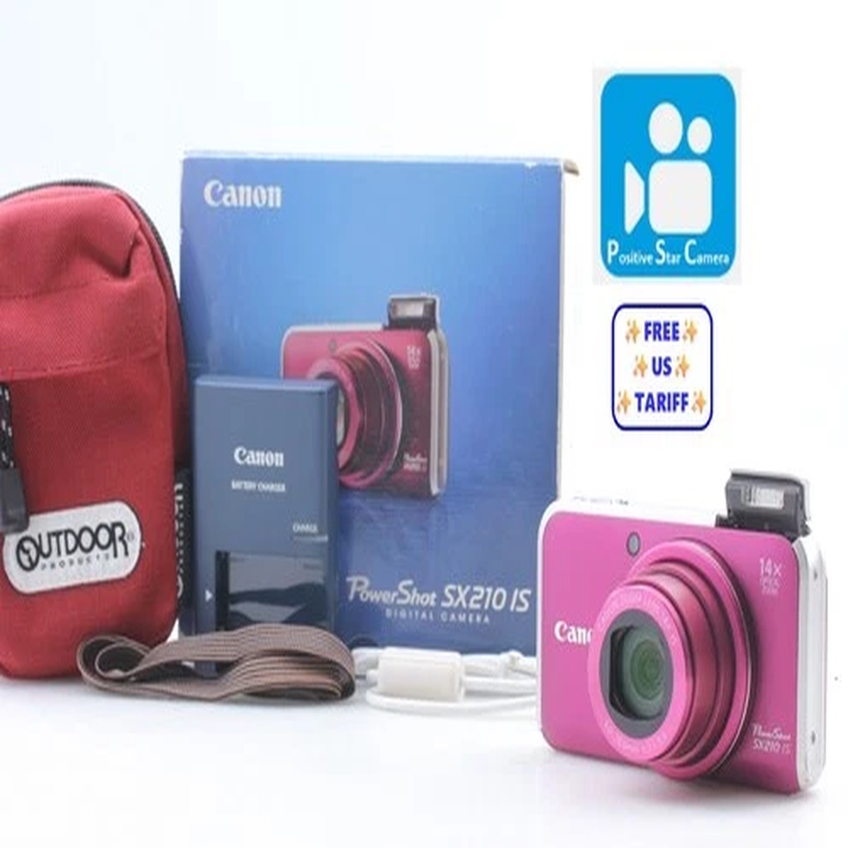 Near MINT Canon PowerShot SX210 HS Purple Digital Camera From JAPAN
