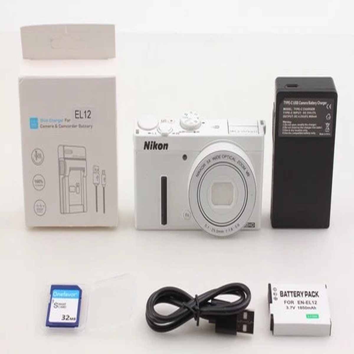[Near MINT] Nikon COOLPIX P340 12.0MP 5x Zoom Digital Camera White From JAPAN