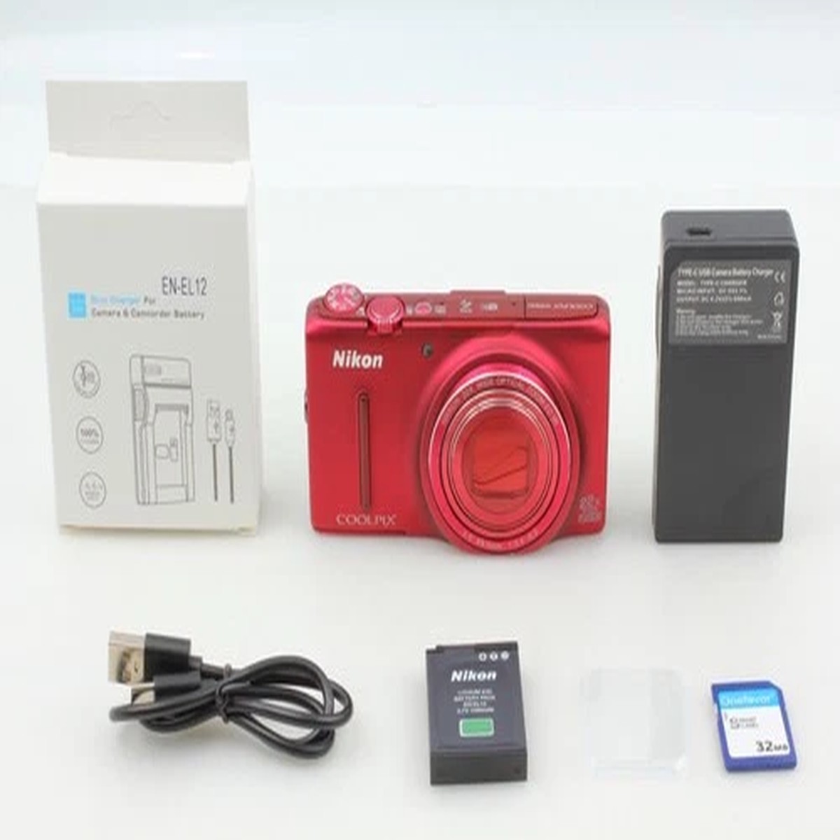 [Near MINT] Nikon COOLPIX S9500 18.1 MP Compact Digital Camera Red From JAPAN