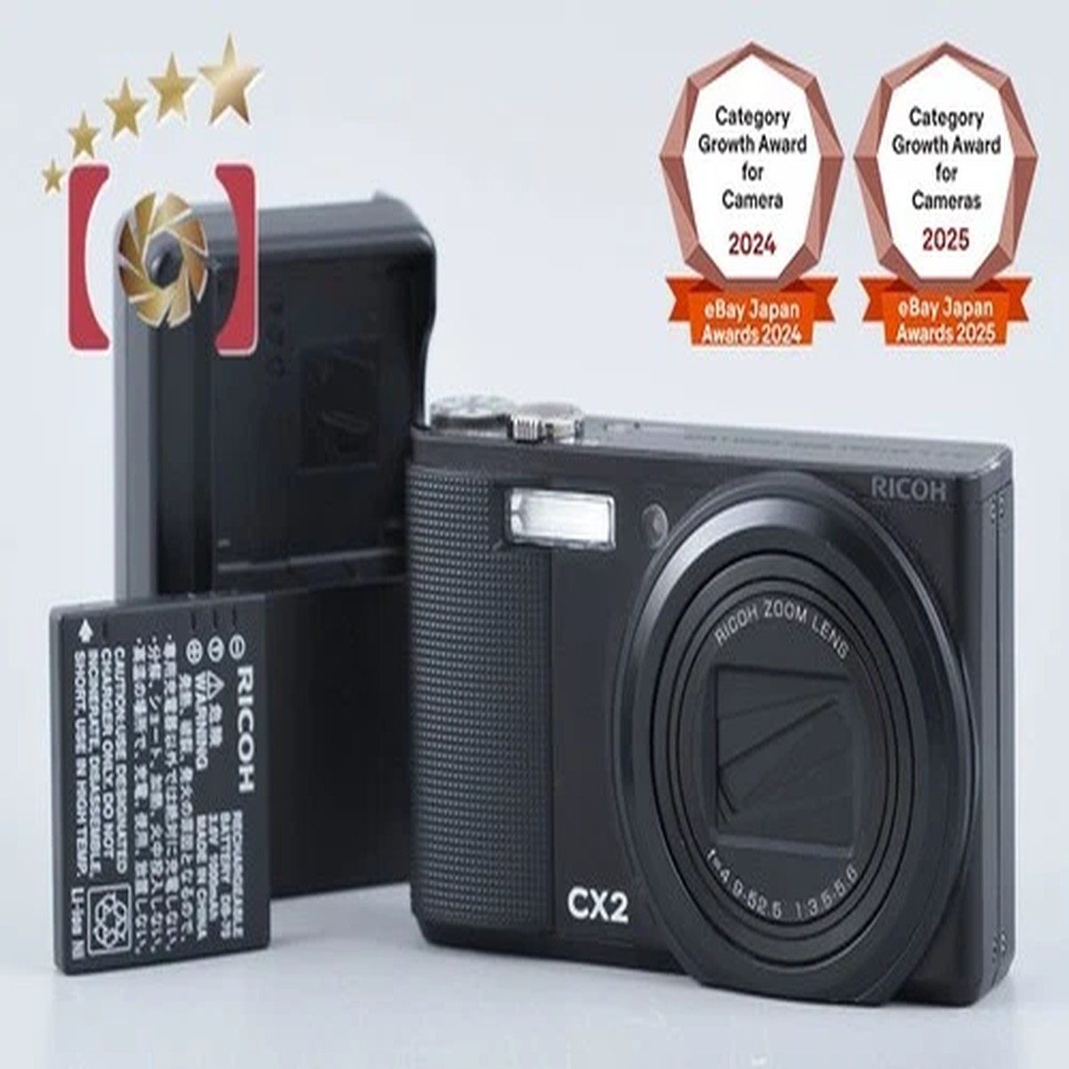 "Shutter count 2,261" Ricoh CX2 Black 9.3 MP Digital Camera from Japan