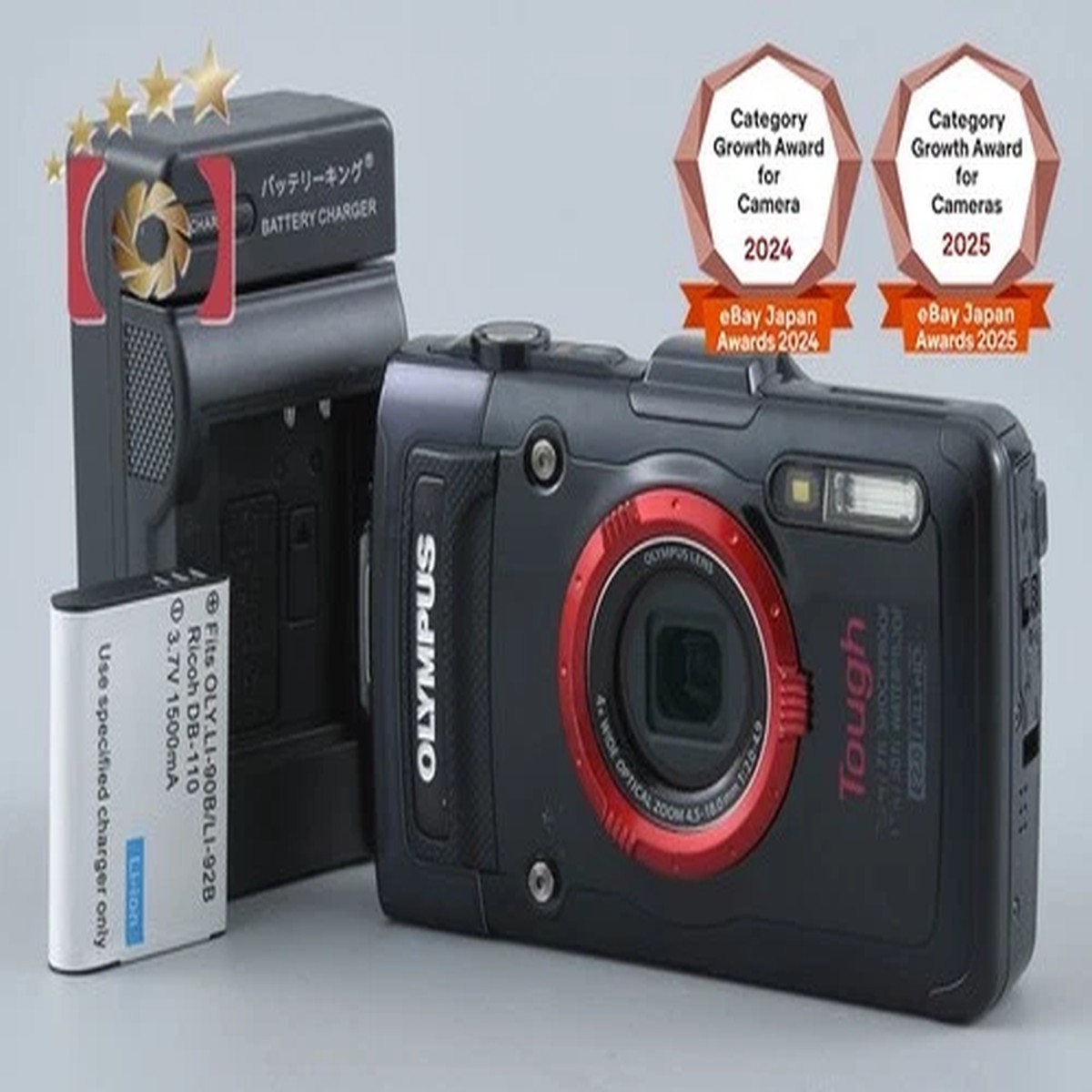 "Count 3,455" Olympus STYLUS TG-2 Tough Black 12.0 MP Digital Camera from Japan