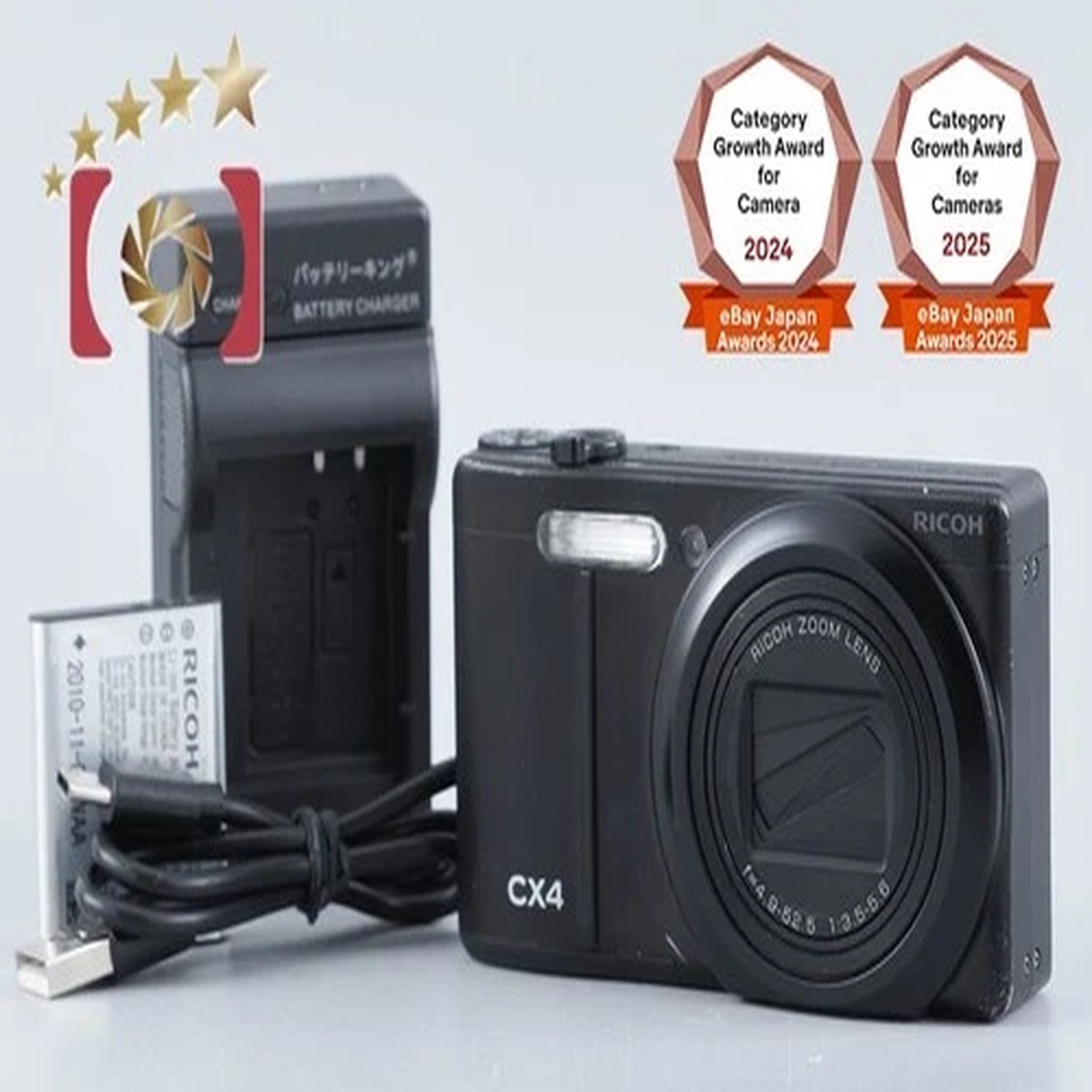 "Shutter count 4,331" Ricoh CX4 Black 10.0 MP Digital Camera from Japan