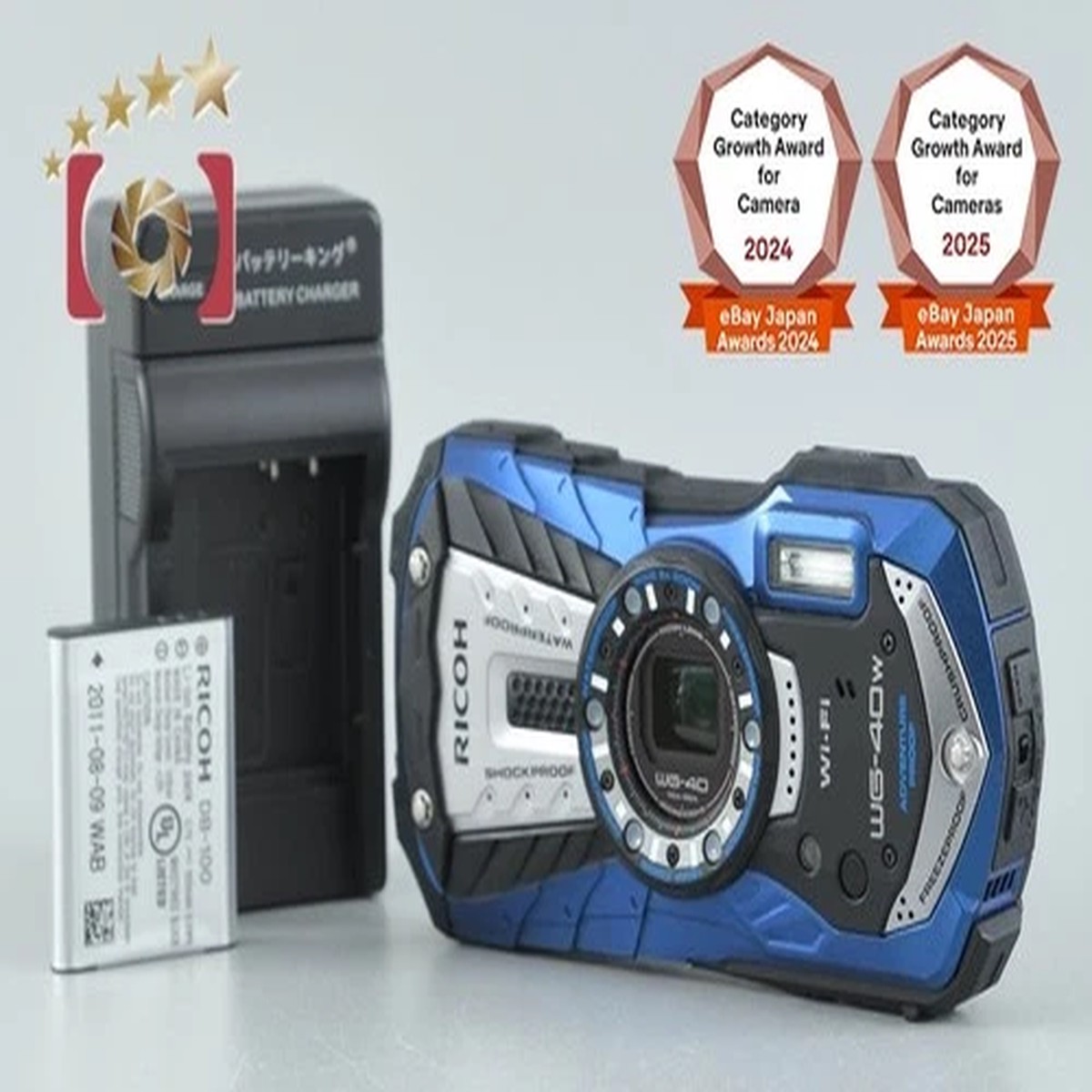 "Shutter count 404" Ricoh Pentax WG-40W Blue 16.0 MP Waterproof Action Camera