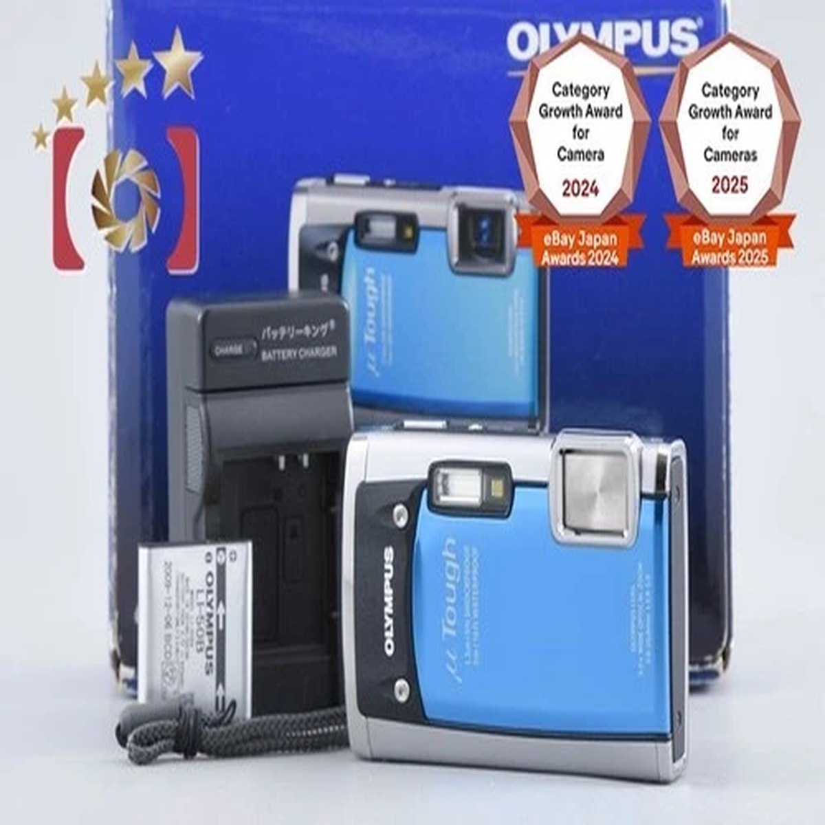 "Shutter count 461" Olympus TOUGH-6020 Blue 14.0 MP Digital Camera w/ Box