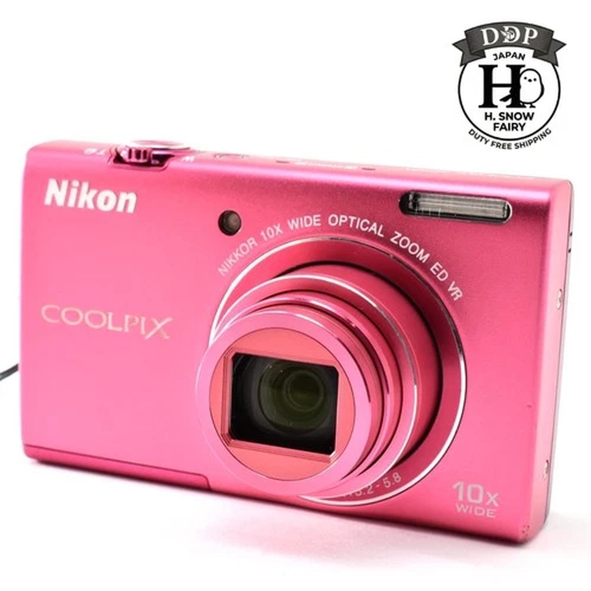 [ EXCELLENT ] NIKON COOLPIX S6200 Pink 16MP Digital Camera w/Case From JAPAN