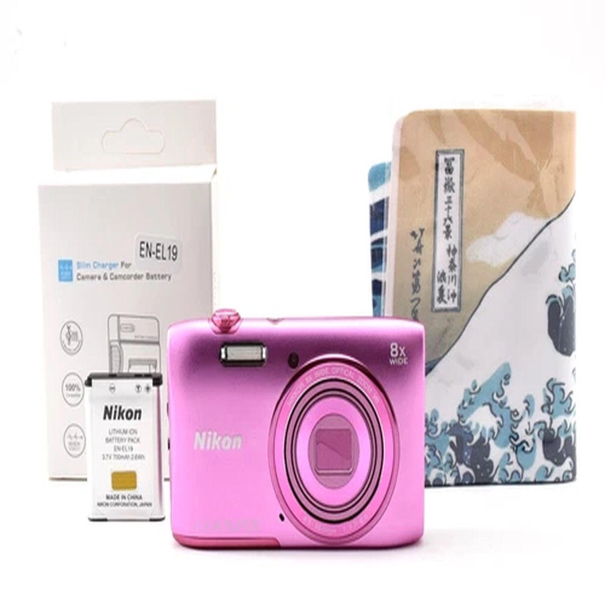[ MINT w/Charger ] NIKON COOLPIX S3600 Pink 20.1MP 8x Digital Camera From JAPAN