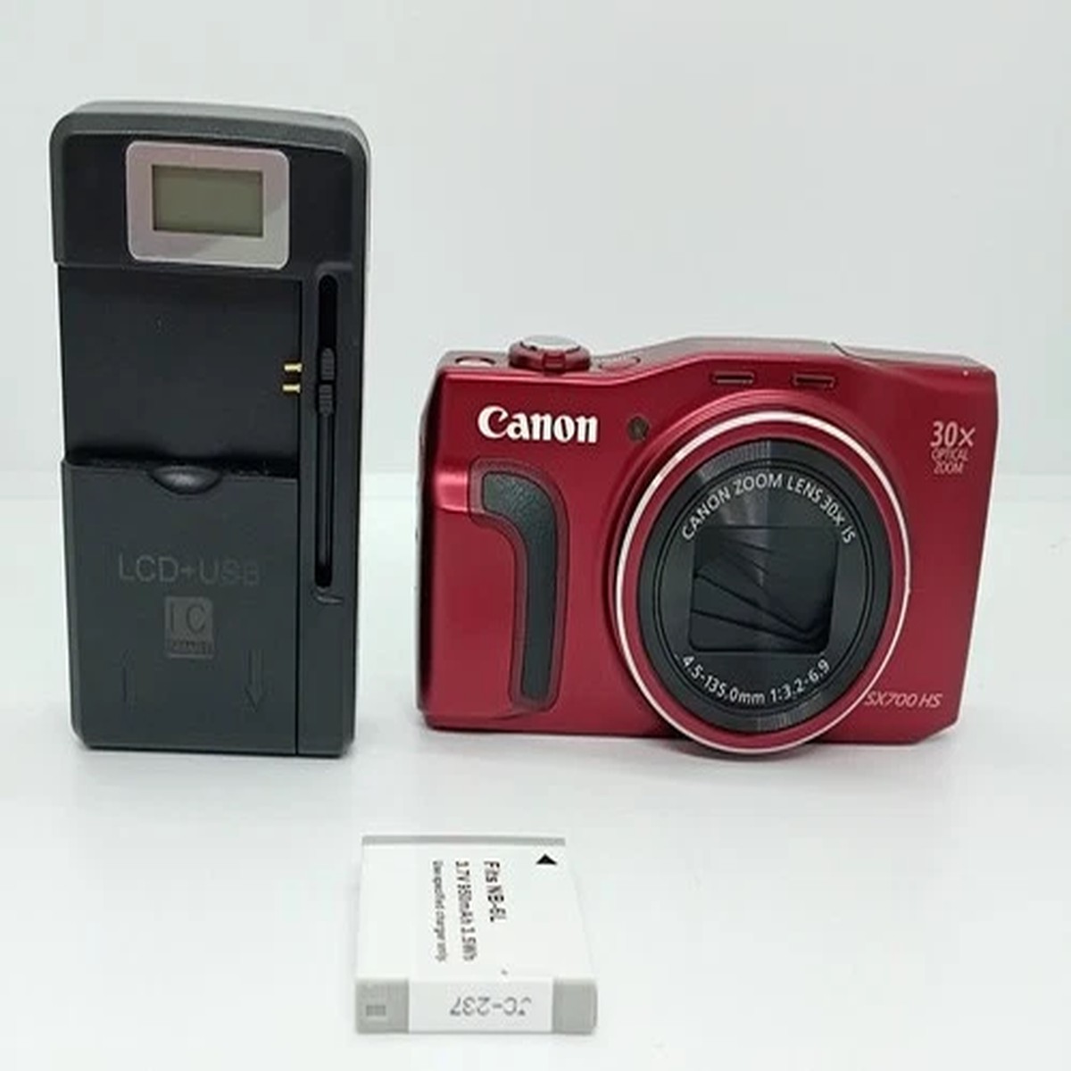 (Exc+++++/chargr) Canon PowerShot SX700 HS Digital Camera 16.1MP 30x Zoom Red