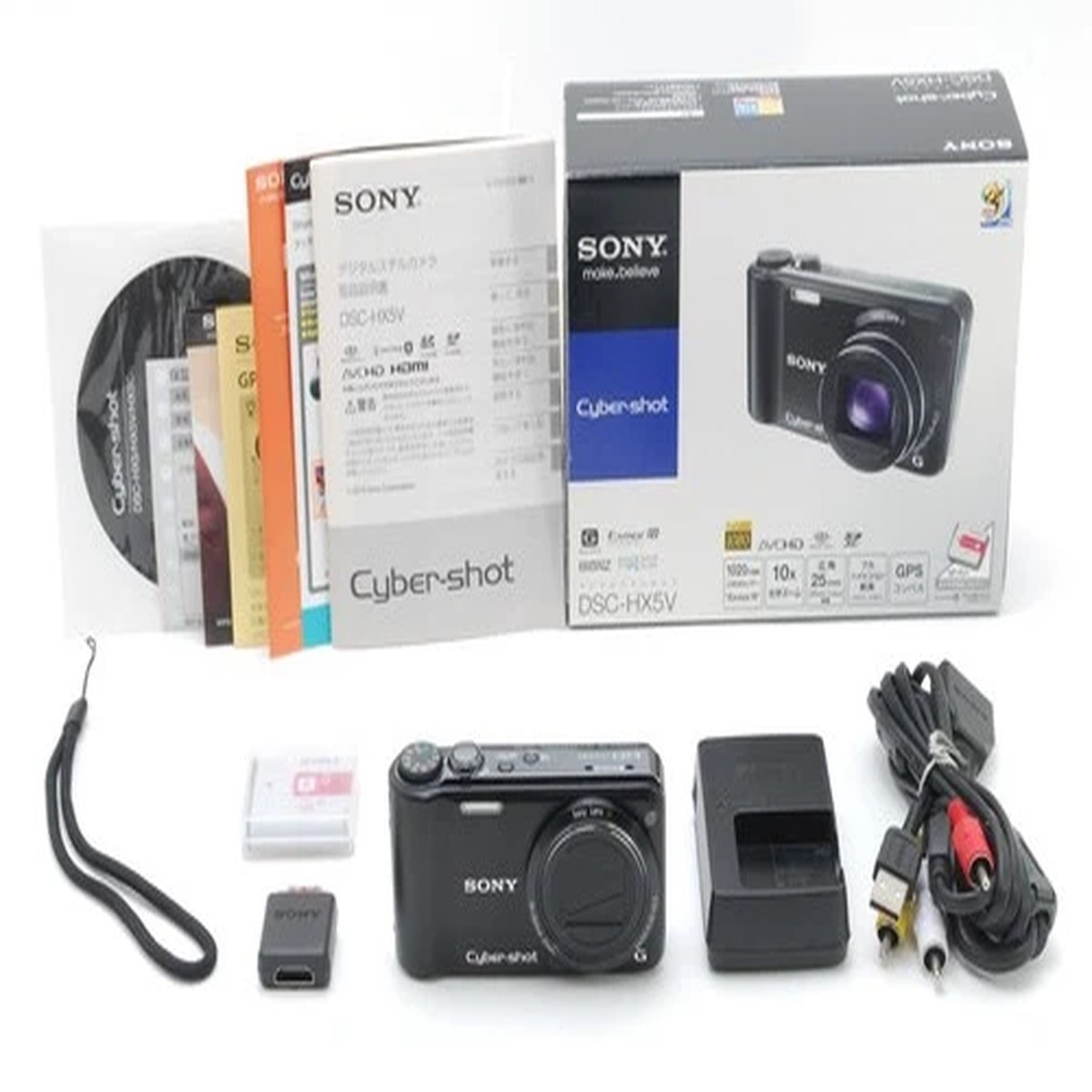 [ MINT w/Box ] SONY Cyber-shot DSC-HX5V 10.2 MP Black Digital Camera From JAPAN